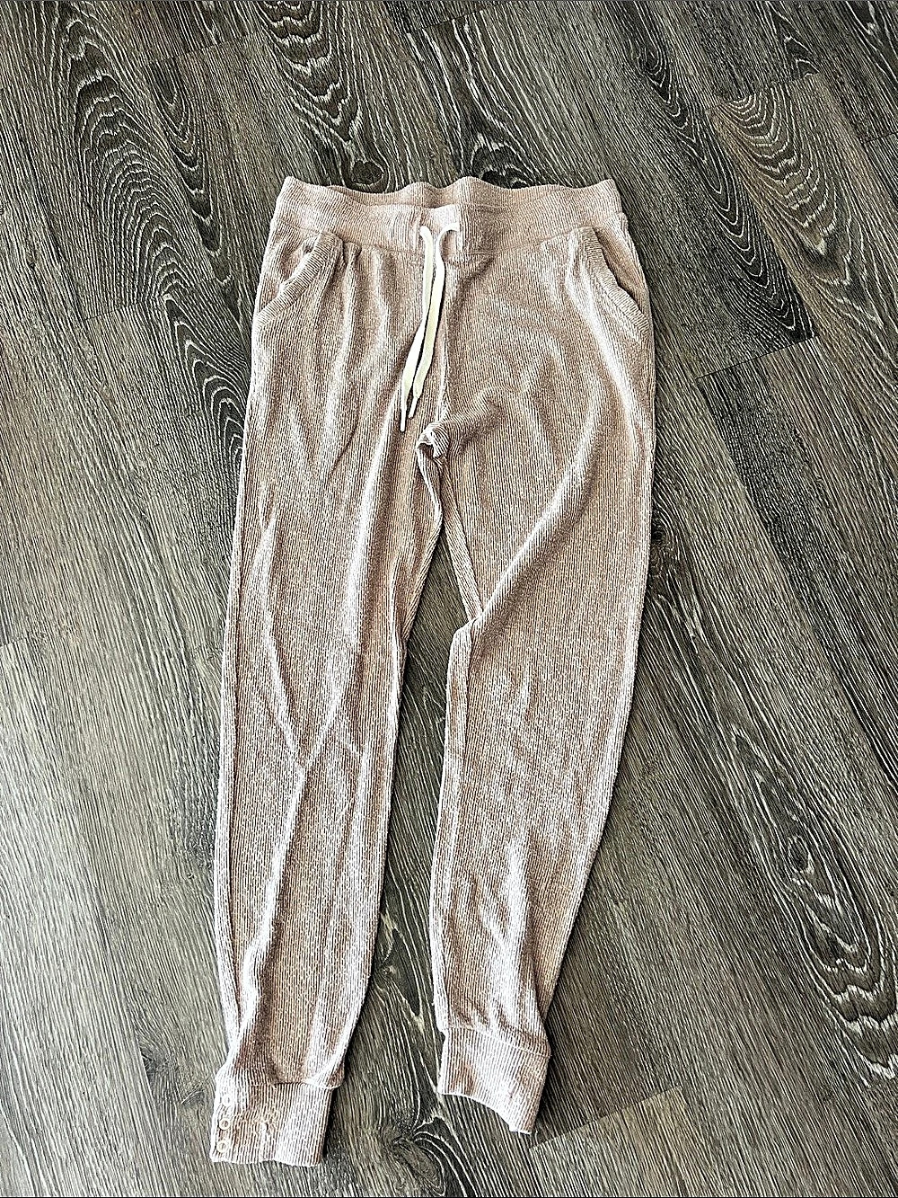 Z Supply Ribbed Jogger Pants in Brown